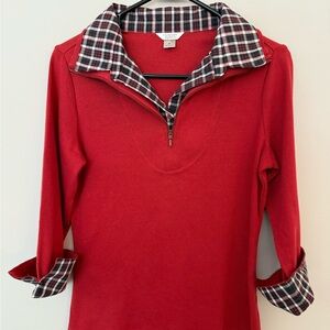 Christopher & Banks Preppy red and black Top, size small